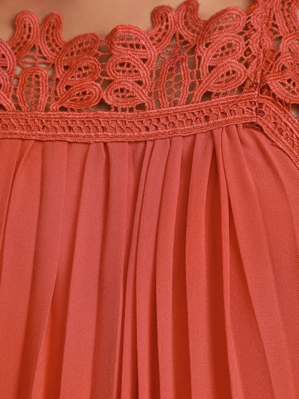 Lulu's Pleated Halter Maxi Dress in Terracotta - Picture 3 of 13
